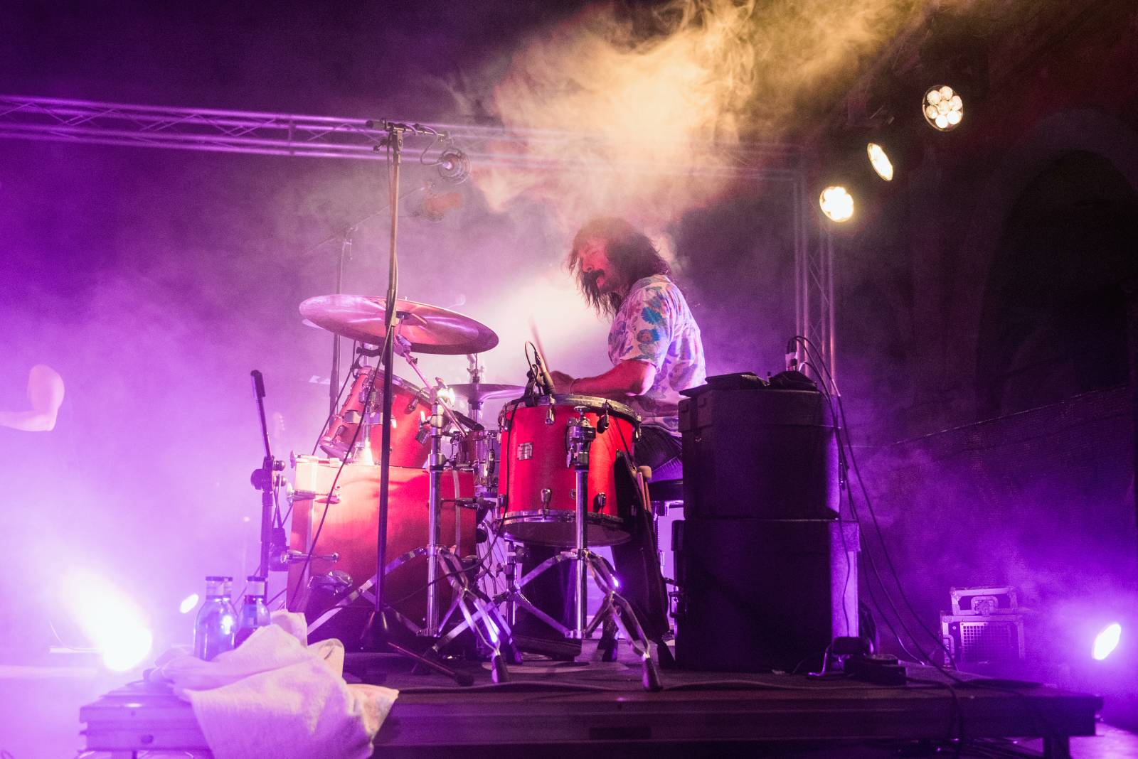 Baterías sonando en el Festival Es Cranc 2021