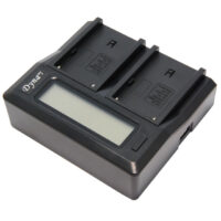 DYNACORE DDBC-TF - Cargador digital doble para baterías tipo NPF. Compatible con SONY NP-F550/F570/750/960/970/NP-FM50/70/90 /DV-6S/4S/2S.