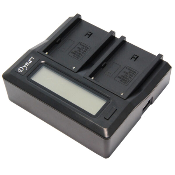 DYNACORE DDBC-TF - Cargador digital doble para baterías tipo NPF. Compatible con SONY NP-F550/F570/750/960/970/NP-FM50/70/90 /DV-6S/4S/2S.