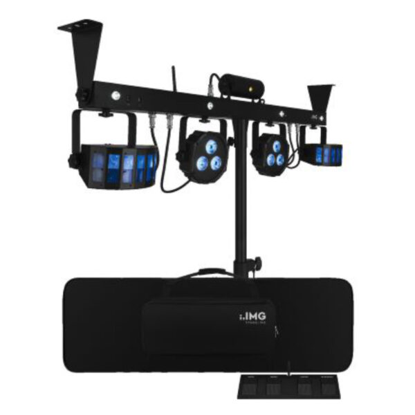EFECTO ILUMINACION LED/LASER (Compuesto por 1 Torre + T, 2 Parled, 2 Derby, 1 Laser multipunto y 4 Led Strobe) Control automatico o a través de pedalera RF - Imagen 2