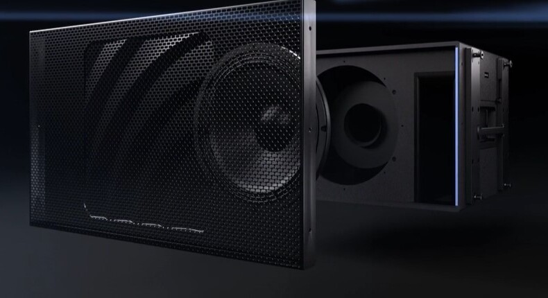 detalle por dentro del lfc 2100 Altavoz de Meyer sound ahora en Menorca