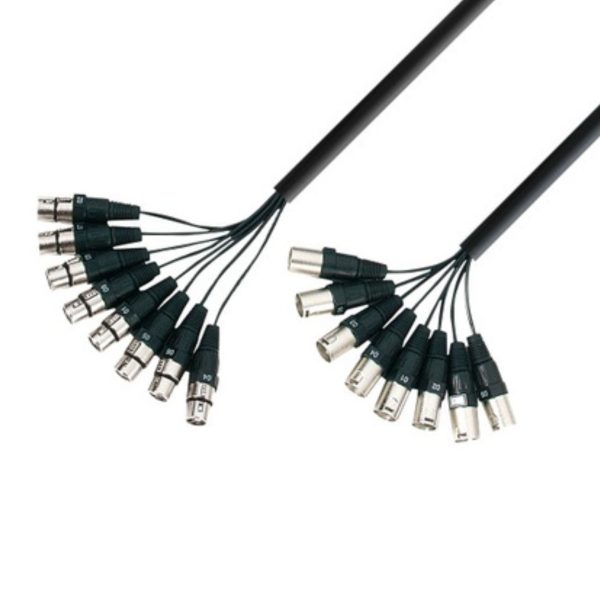 MANGUERA Multiconector Audio  8x XLR H 3pin @ 8x XLR M 3pin 5m.   K3L8MF0500