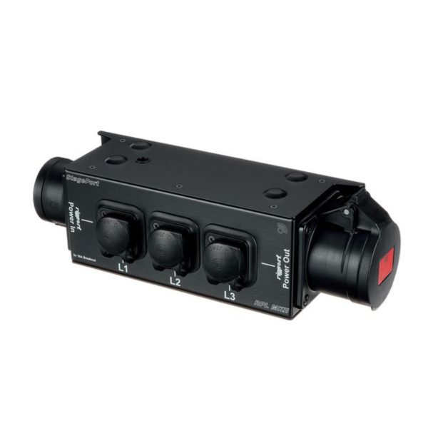 Rigport RPL16T1-MKII - Breakout Box (Caja de distribución) Rigport RPL16-MKII – CEE 16A a 3 x Powercon True1 / IP54