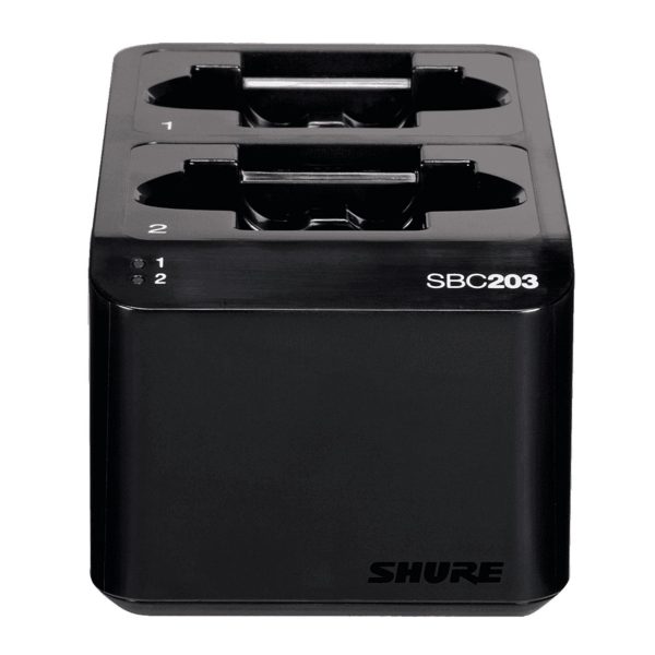 Cargador Shure SBC203-E para SLX-D – Dock doble para baterías SB903 (con fuente PS45E)