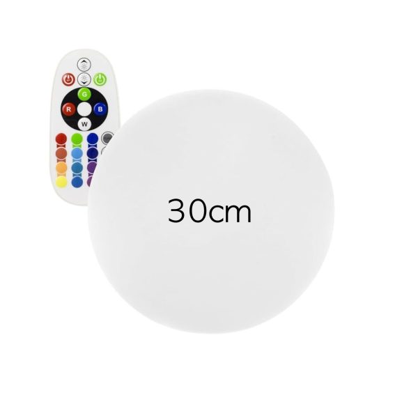 LÁMPARA DE DISEÑO ESFÉRICO 30 cm RGBW con batería – 352 lm IP65