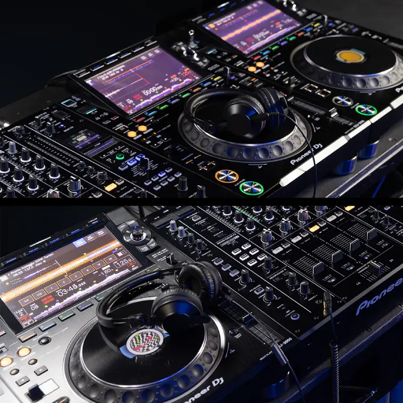 Pioneer DJM-A9 doble salida auriculares Pioneer DJM A9. detalle de doble salida de auriculares